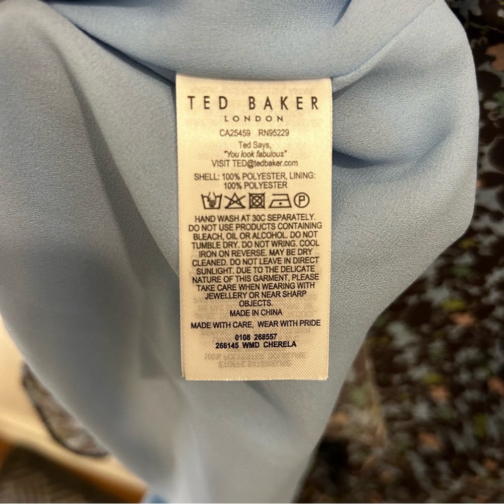 NWT Ted Baker Cherela Dress size 3 / 8 long sleeve printed mini - Picture 12 of 15